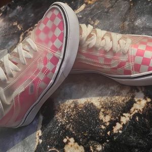 Pink CHECKERBOARD COMFYCUSH SLIP-SKOOL SNEAKERS